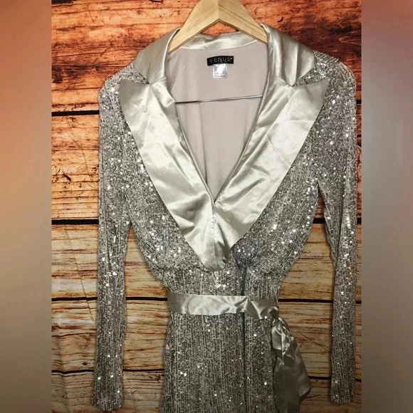 ❄️🪩Sequin Tuxedo Romper🪩❄️ - Picture 3 of 16